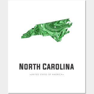 North Carolina state map abstract green Posters and Art